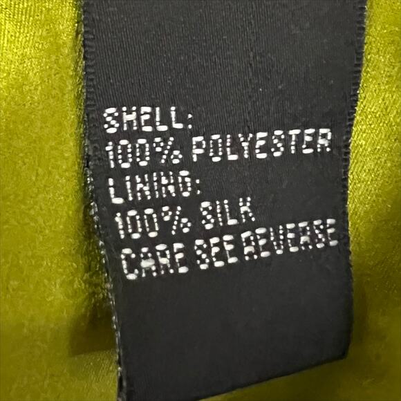 Carmen Marc Valvo Lime Green Pleated Strapless Beaded Waist Maxi Dress Gown 2 - Picture 10 of 10